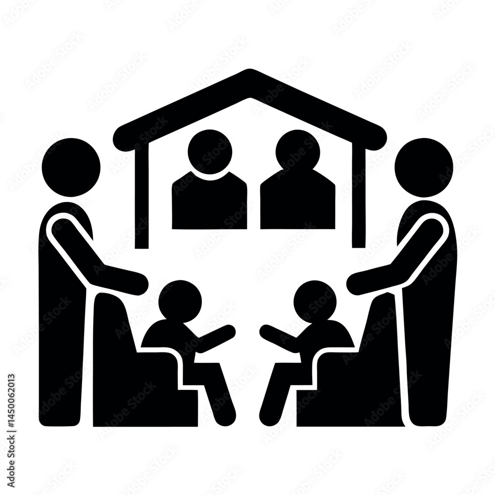 A group of children and adults sharing a peaceful moment at a community help center, engaging in a group activity in a welcoming space A group of children and adults sharing a peaceful moment at a community help center, engaging in a group activity in a welcoming space