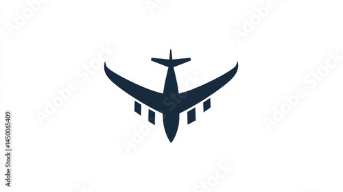 Airplane in flight, graphic design, illustration, white background, suitable for posters, logos, websites
