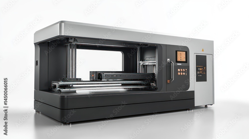 Fototapeta premium High-Tech Industrial 3D Printer: Precision Manufacturing Machine