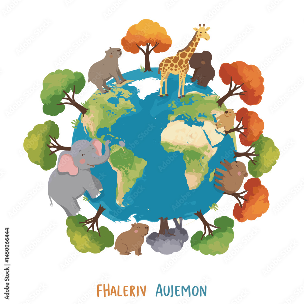 Naklejka premium Preserving Nature's Balance: Join the Global Movement for Biodiversity