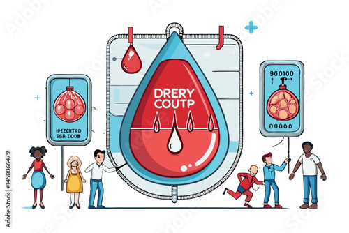 blood donations with vibrant colors and symbolism, depicting individuals working together to make a difference in the world A call to action for future donors Blood Donation Day