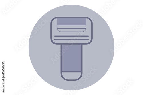 Minimalistic icon of razor tool used for personal grooming. Functionality and style in daily routines concept