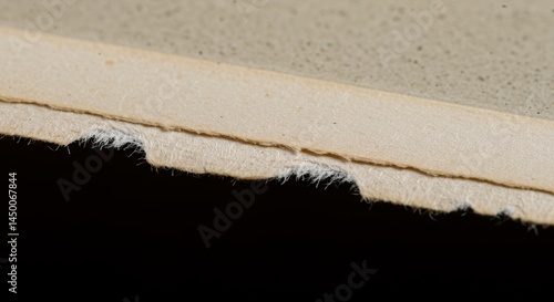 Torn Paper Edges Close-Up Showing Texture and Fiber Details