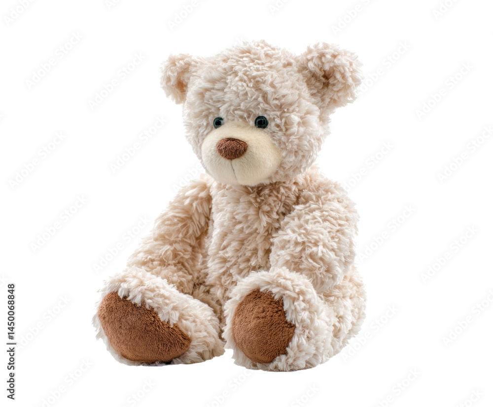 Fototapeta premium Cute plush teddy bear for children play and decor, cut out