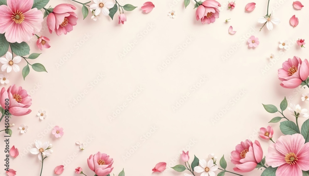 Subtle pastel floral motif repeating on a light background, ideal for social media profiles , feminine, post, background Subtle pastel floral motif repeating on a light background, ideal for social media profiles , feminine, post, background