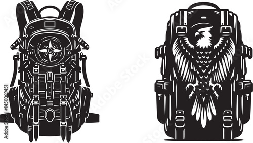 Osprey Backpack silhouette vector art illustration. Osprey Backpack vector icon.