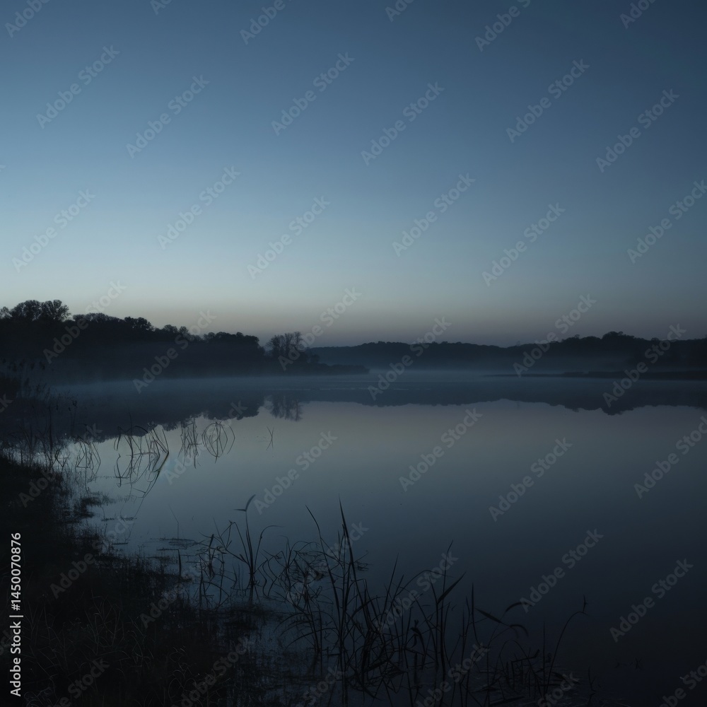 Fototapeta premium Early morning Tennessee landscape at Seven Islands Wildlife Refuge 