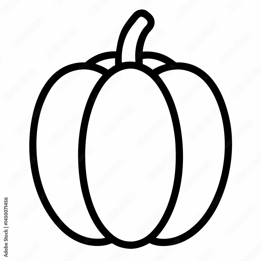 Pumpkin outline icon on white background
Pumpkin outline icon on white background