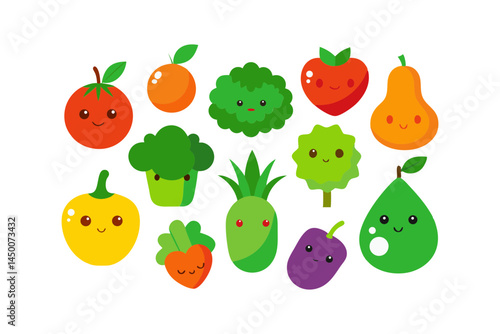 Wallpaper Mural Vegetables and Fruits Illustration Set Vector Design Torontodigital.ca