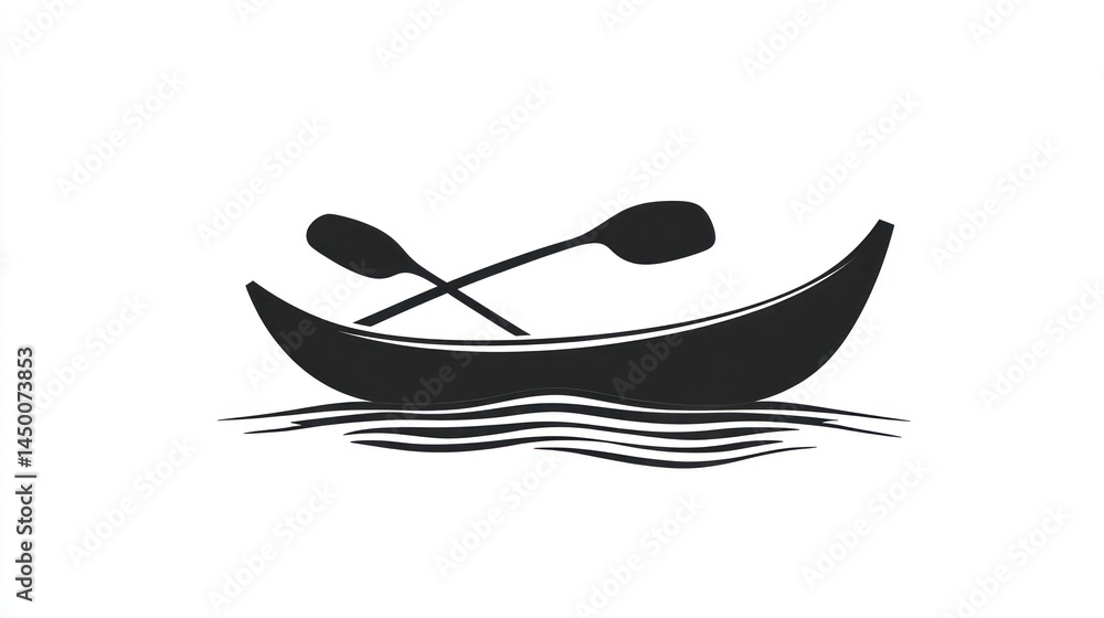 Silhouette of a Canoe on Water Silhouette of a Canoe on Water