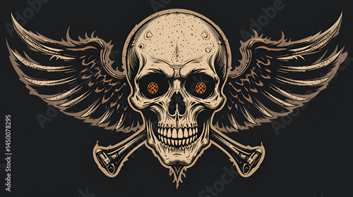 Skull Rockabilly Emblem