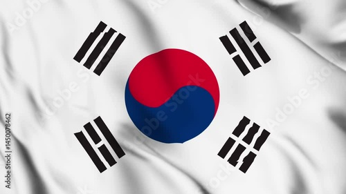 South Korea flag waving