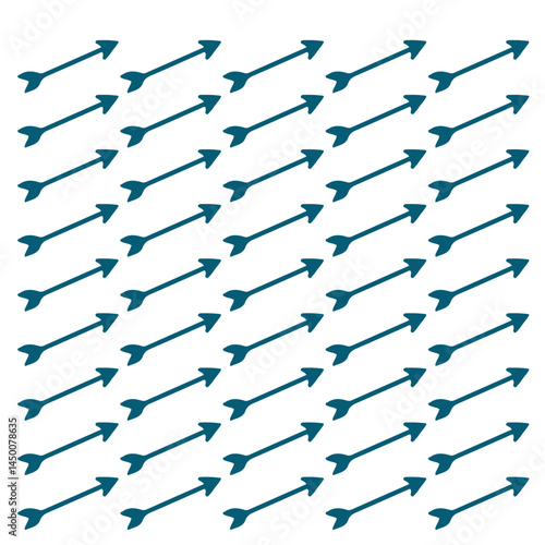 Wallpaper Mural Seamless arrow pattern. Geometric blue arrows. White background. Abstract triangle texture for design prints. Repeating angular background. Modern stylish background. Vector illustration Torontodigital.ca