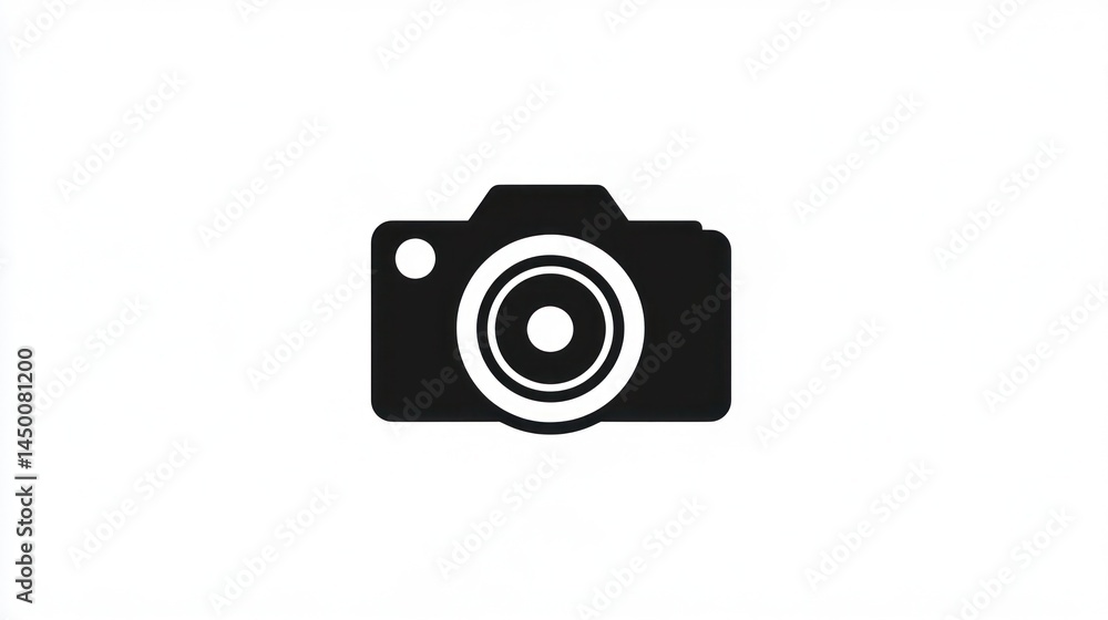 Simple camera silhouette on white background. Possible use Stock photography Simple camera silhouette on white background. Possible use Stock photography