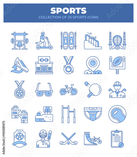 Collection of 25 Sports Icons. A Visual Guide to Summer and Winter Sports