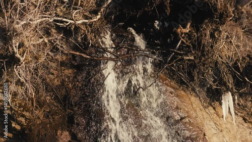 Wallpaper Mural Natural Water Stream Pouring Down Coastal Rock Wall Torontodigital.ca