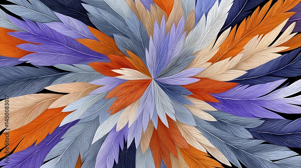 Abstract Colorful Feather Pattern Swirling Design Artistic Background Texture Abstract Colorful Feather Pattern Swirling Design Artistic Background Texture