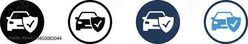 Car protection signs. Car insurance vector icon designs set