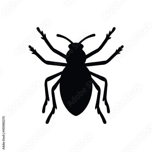 Silhouette of insect with itch and swelling icon, summer pest control