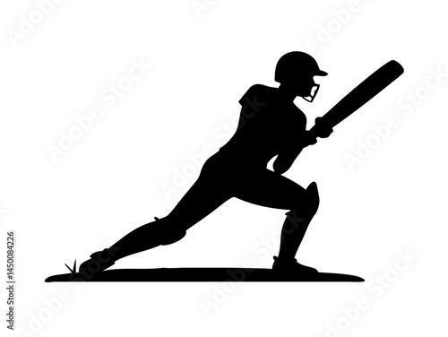 Cricket Player Stance Silhouette