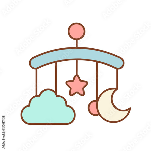 Crib Mobile Icon Baby Toy Nursery Decoration Transparent Background