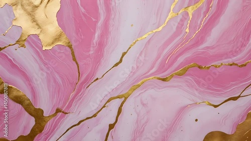 Wallpaper Mural Beautiful abstract background with shimmering pink and gold liquid marble texture. Torontodigital.ca