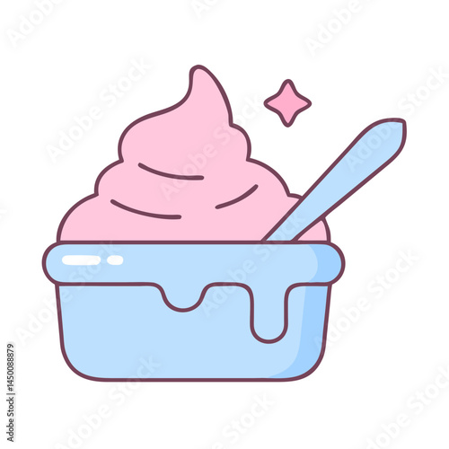 Frosting Icon Icing Bowl Baking Sweet Transparent Background Vector