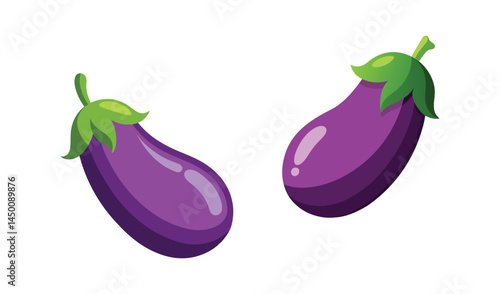 eggplants isolated on white background