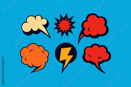 Set of Comic Symbols Upward Steam and Chatter Vector Art
