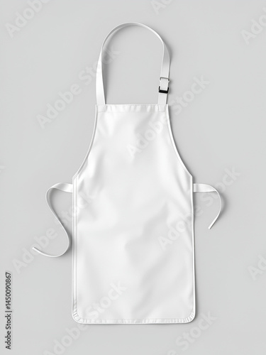 Blank apron with strap mockup, top view, 3d rendering. Empty chef or waiter uniform mock up, isolated. Clear protect dickey for housewife or butcher mokcup template.