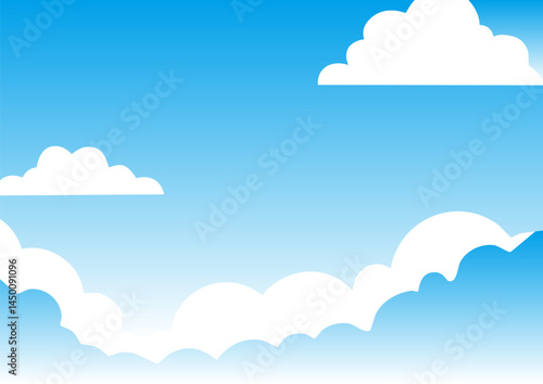 青空と夏らしい雲のイラスト