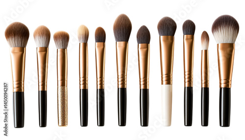 make up brushes isolated on transparent background