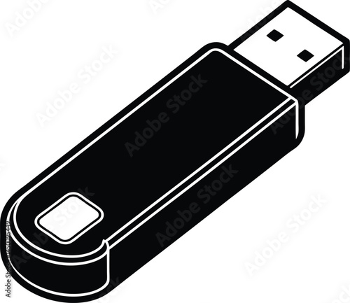 usb flash drive on white background 