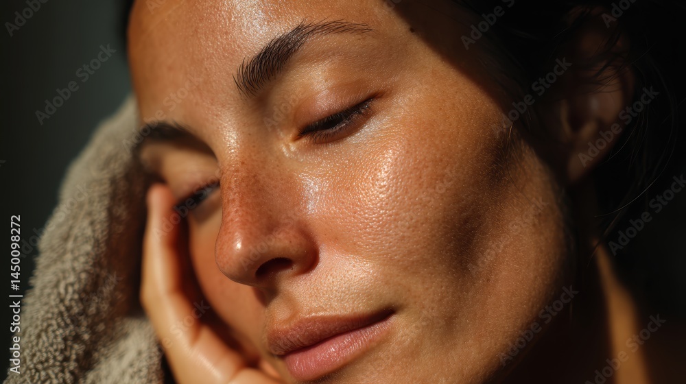 Morning skincare routine in natural light Morning skincare routine in natural light