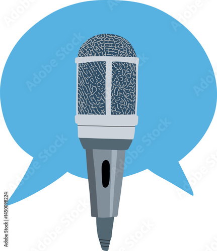 Microphone in speech bubble