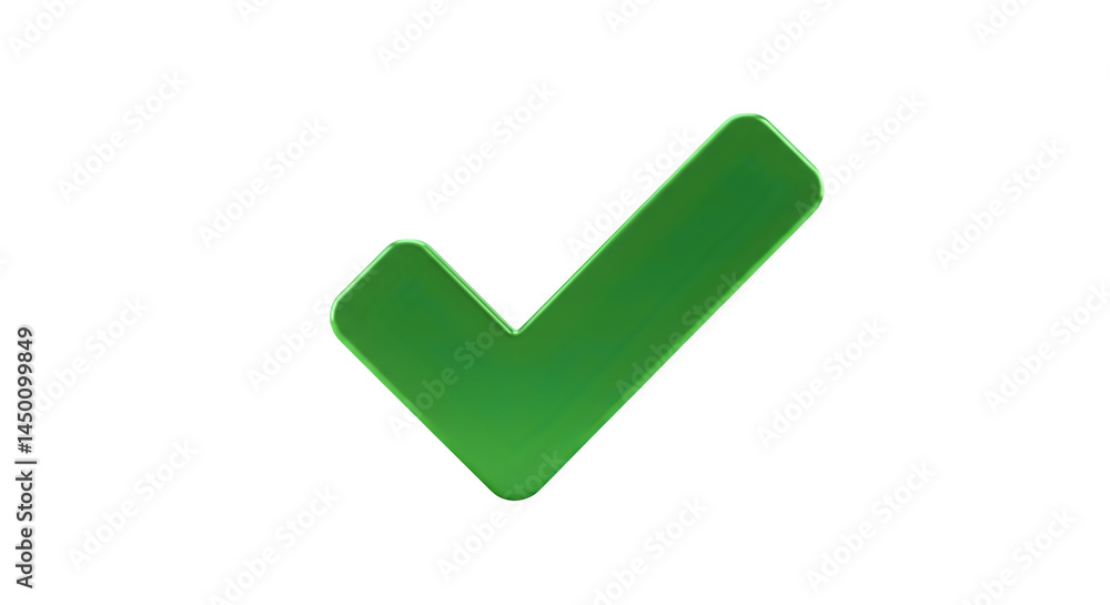 Green Checkmark Icon 3D Glossy Success Symbol Approved Digital Graphic Design Element Website App Green Checkmark Icon 3D Glossy Success Symbol Approved Digital Graphic Design Element Website App