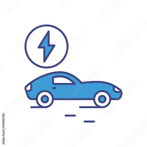 Electric Car Icon vector stock illustration