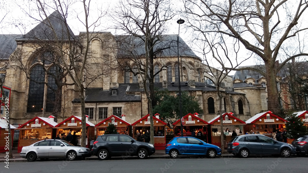 Obraz premium mercado de natal em paris, frança