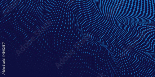 blue wavy halftone background. Dot pop art sport style vector.