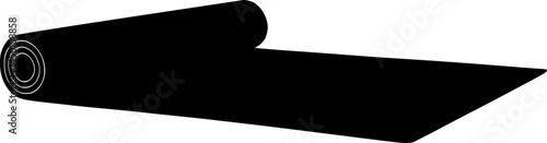 Yoga mat icon silhouette vector