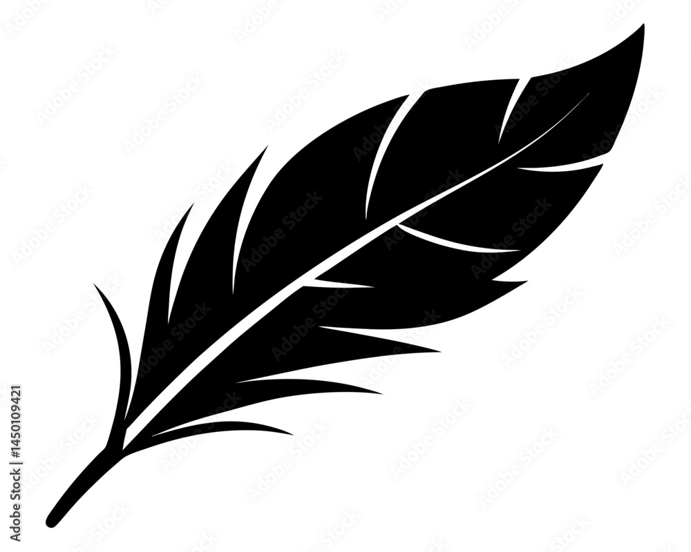 Obraz premium Feather Vector Design, Feather Silhouette SVG File