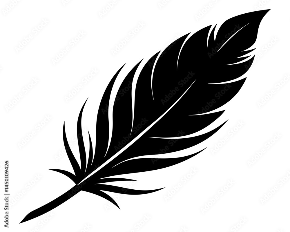 Feather Vector Design, Feather Silhouette SVG File Feather Vector Design, Feather Silhouette SVG File