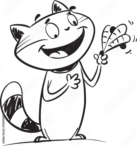 고양이, 캐릭터, 만화, 벡터, 그리기, 미술, 재미, 피자, 먹을것, 귀여운, 미소, 치즈, 해피, 익살