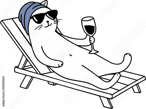 고양이, 캐릭터, 만화, 벡터, 그리기, 미술, 재미