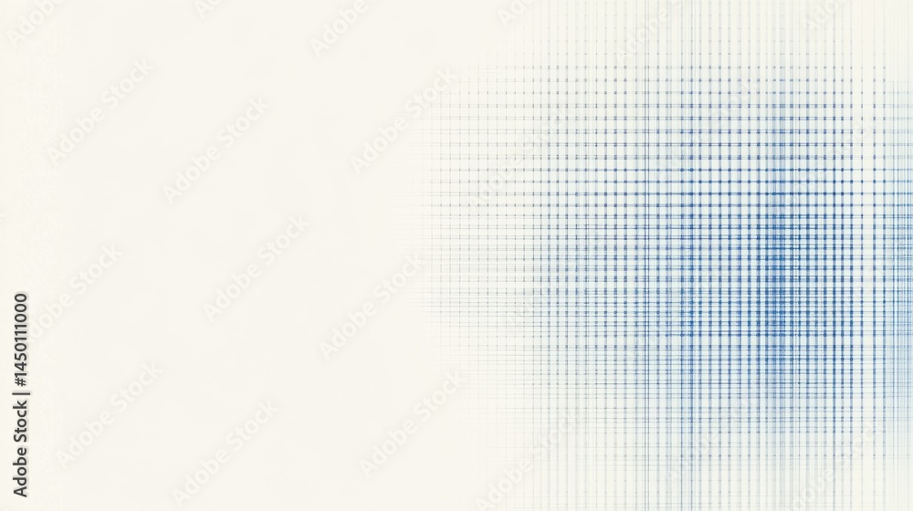 Naklejka premium Clean white backdrop with light blue tech-inspired stripe and grid patterns creating a subtle, futuristic feel