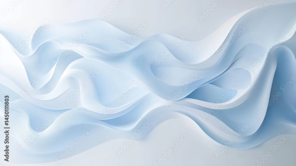 Obraz premium White presentation backdrop with light blue abstract tech shapes and patterns, clean and professional design