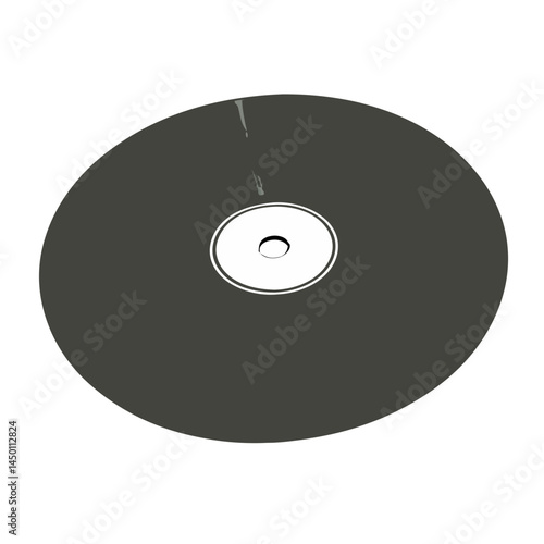 Vinyl Record Illustration in Dark Colors for Music Lovers  