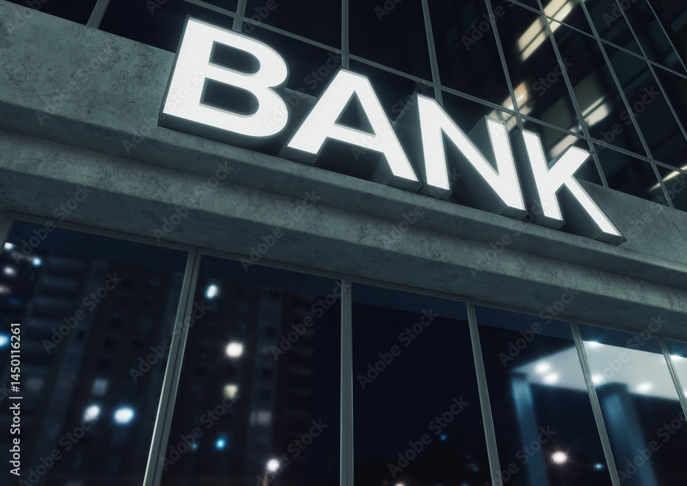 Obraz premium Bank Building Signage