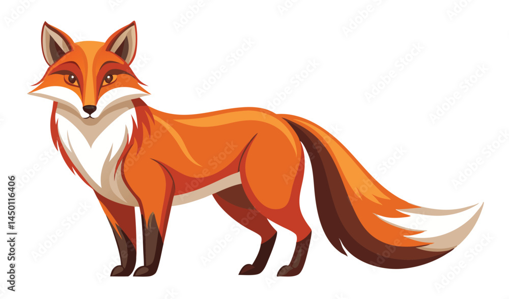 Obraz premium red fox vector illustration