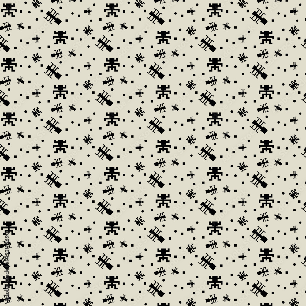 Fototapeta premium Gentle beige tones pair with the black pattern for an organic, calming look.